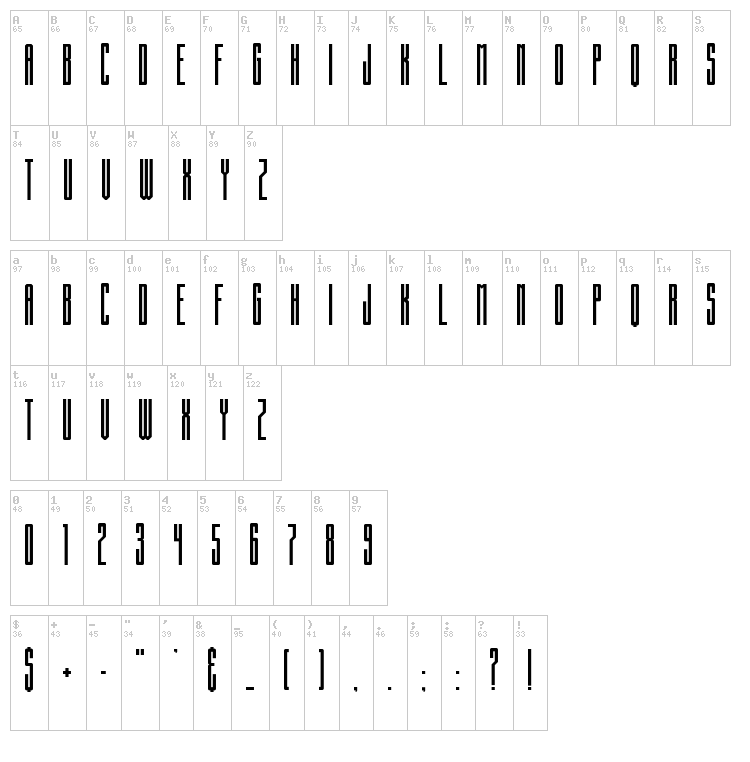 Building State Empire font map